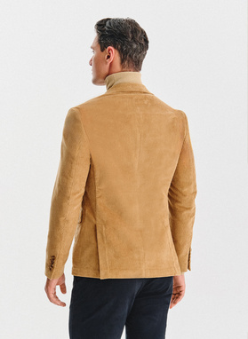 Smėlinis kordinio velveto vyriškas švarkas