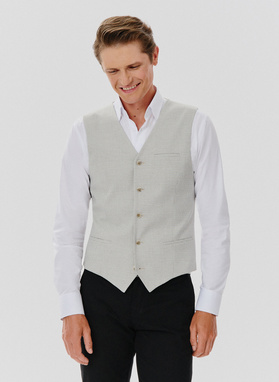 Vienaeilė vyriška liemenė smulkiais langais