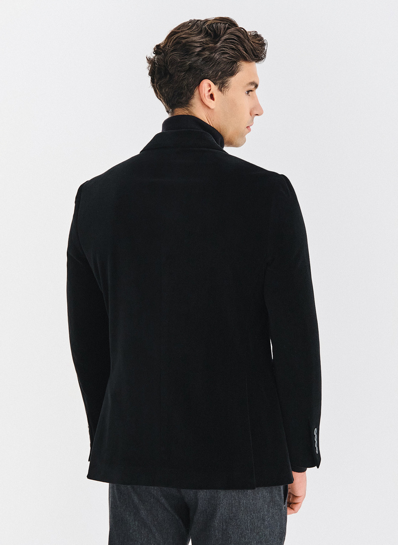 Juodas dvieilis vyriškas švarkas