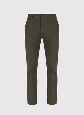 Žalios spalvos vyriškos kelnės be raštų