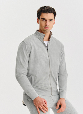 Pilkas treninginis bluzonas su užtrauktuku