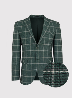 Žalias languotas vyriškas švarkas