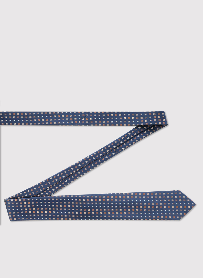 Tamsiai mėlynas gėlėtas kaklaraištis