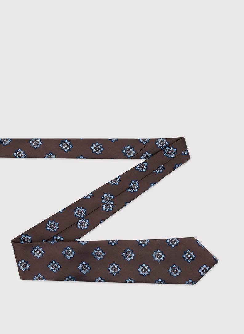 Bronzinis vyriškas kaklaraištis geometriniu raštu