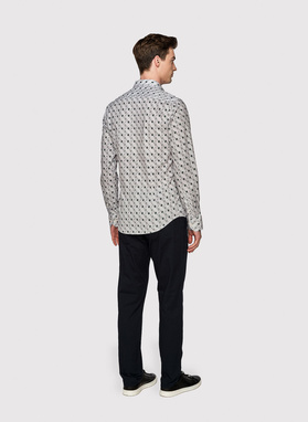 Tamsiai mėlynos vyriškos kelnės be raštų