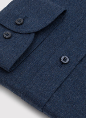 Tamsiai mėlyni melanžiniai marškiniai