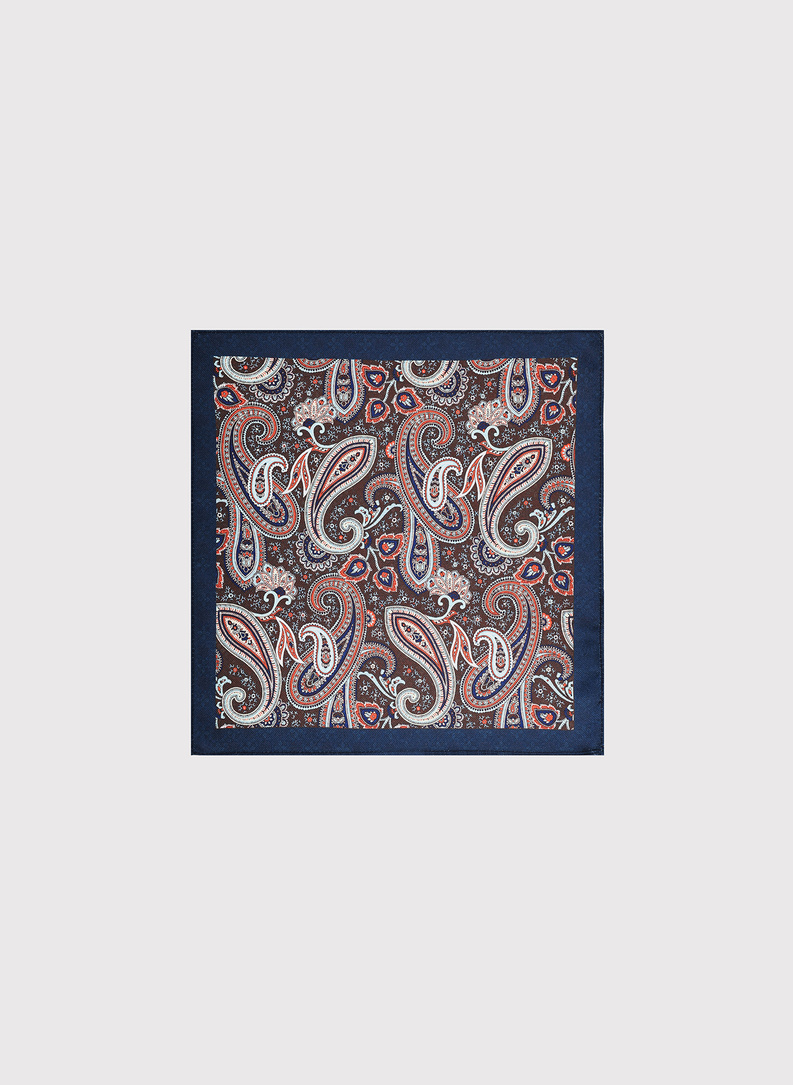 Dvipusė vyriška kišeninė nosinaitė peislio raštu