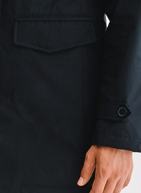 Tamsiai mėlynas vyriškas lietpaltis