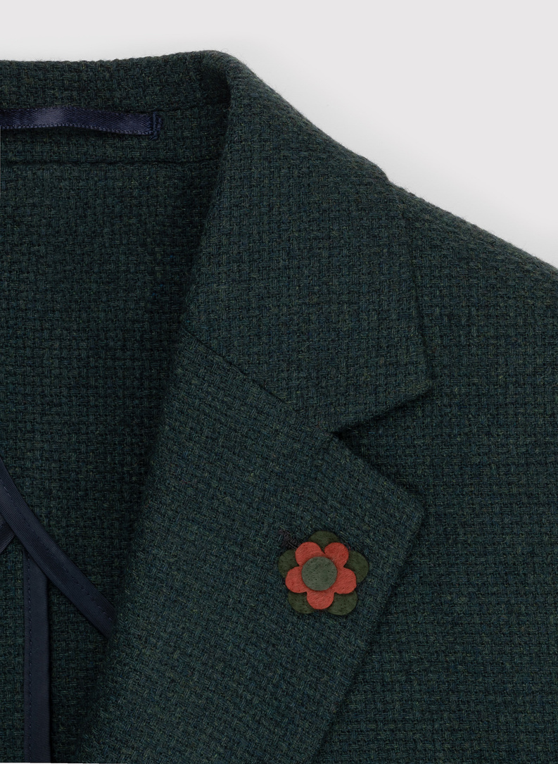 Žalias matomos struktūros laisvalaikio švarkas