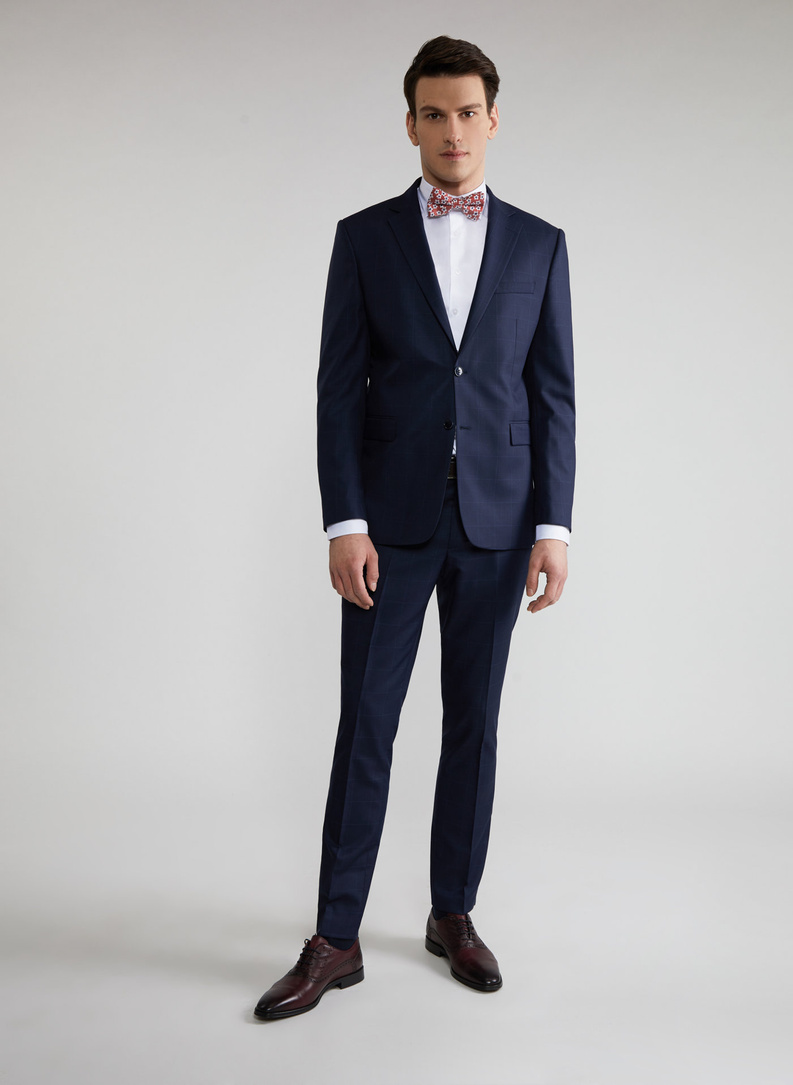 Tamsiai mėlynas kostiuminis švarkas P22SF-3G-015-G-S