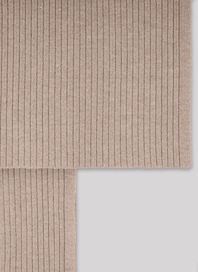 Smėlio spalvos vyriškas komplektas: kepurė ir šalikas