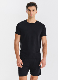 Juoda vyriška pižama su medvilne