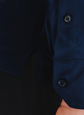 Tamsiai mėlyni trikotažiniai marškiniai