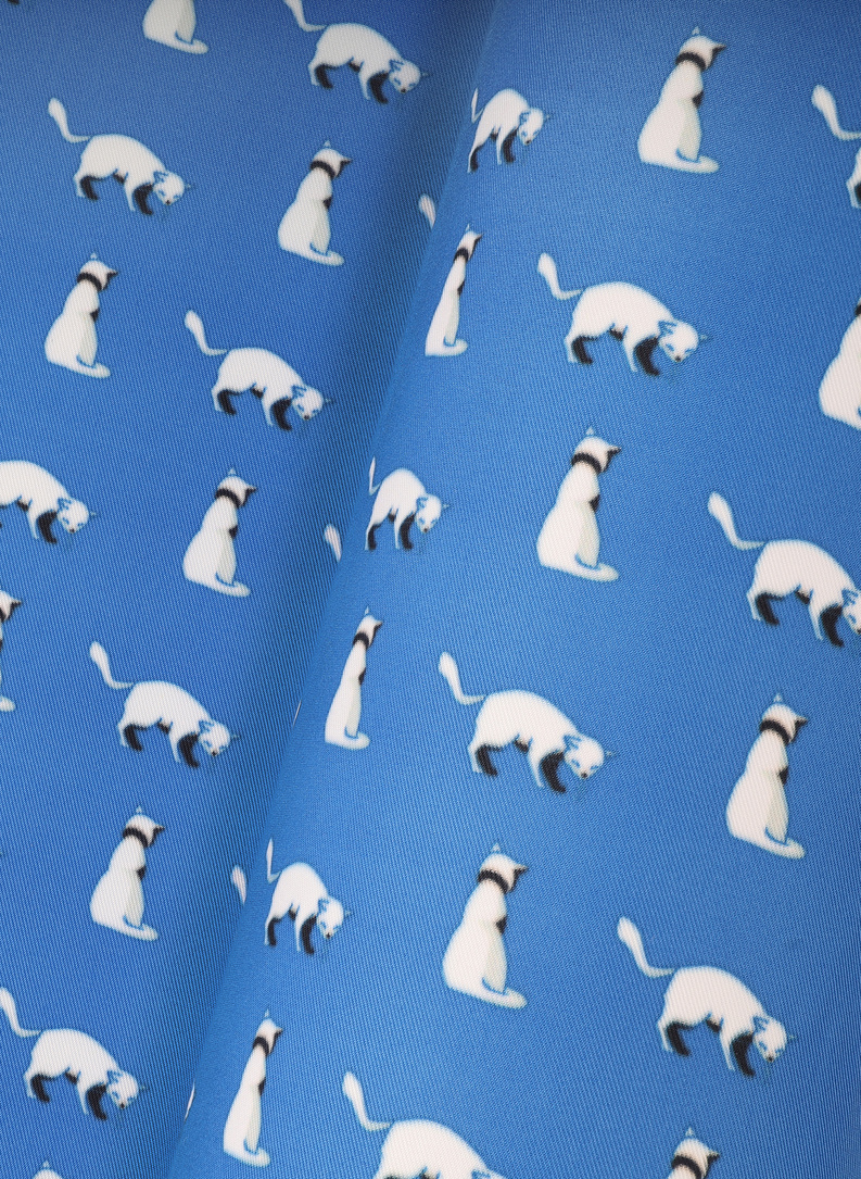 Mėlyna kišeninė nosinaitė su kačiukais