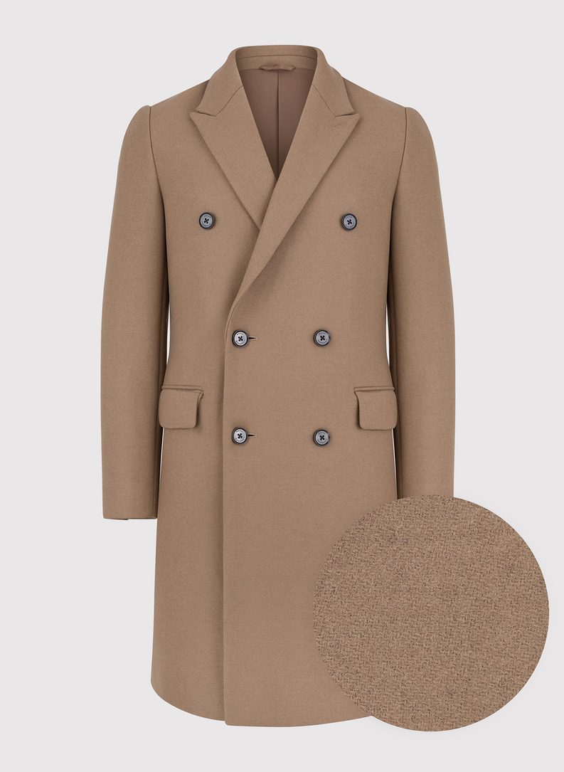 Smėlio spalvos dvieilis vyriškas lietpaltis