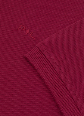 Vyšninės spalvos polo T marškinėliai be raštų