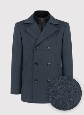 Trumpas dvieilis vyriškas lietpaltis su vilna