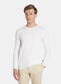 Baltos spalvos vyriški ilgarankoviai marškinėliai