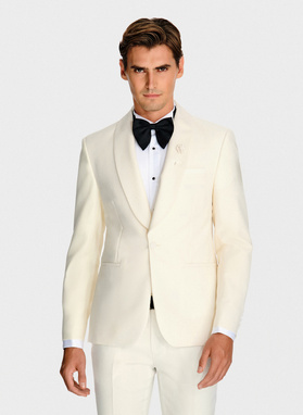 Smėlio spalvos vilnonis smokingo švarkas