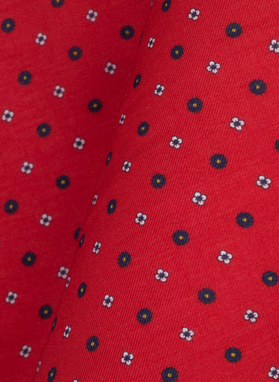 Raudona kišeninė nosinaitė mikroraštu