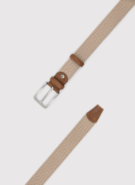 Smėlinis pintas vyriškas diržas