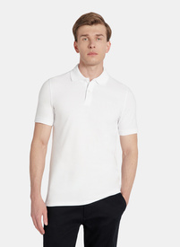Balto spalvos polo T marškinėliai