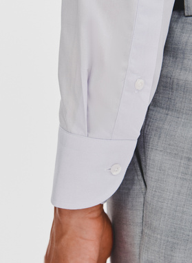 Žydri vyriški marškiniai su kontrastingu apvadu