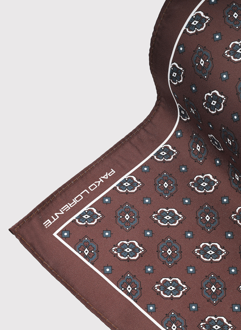 Ruda raštuota vyriška kišeninė nosinaitė