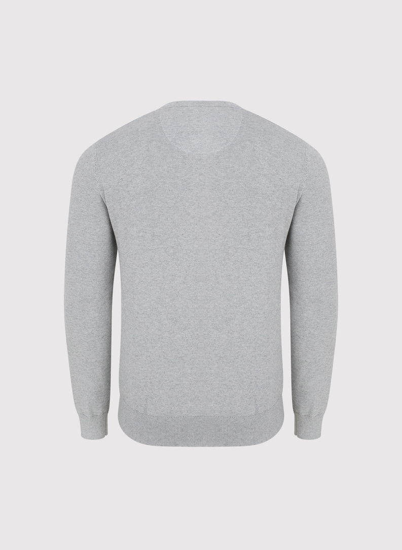 Pilkas medvilninis megztinis su kašmyru