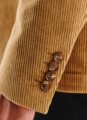 Smėlinis kordinio velveto vyriškas švarkas