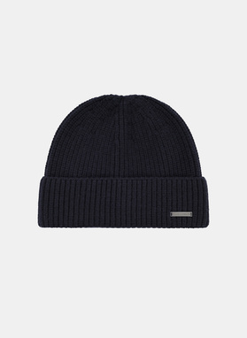 Tamsiai mėlyna vilnonė vyriška kepurė