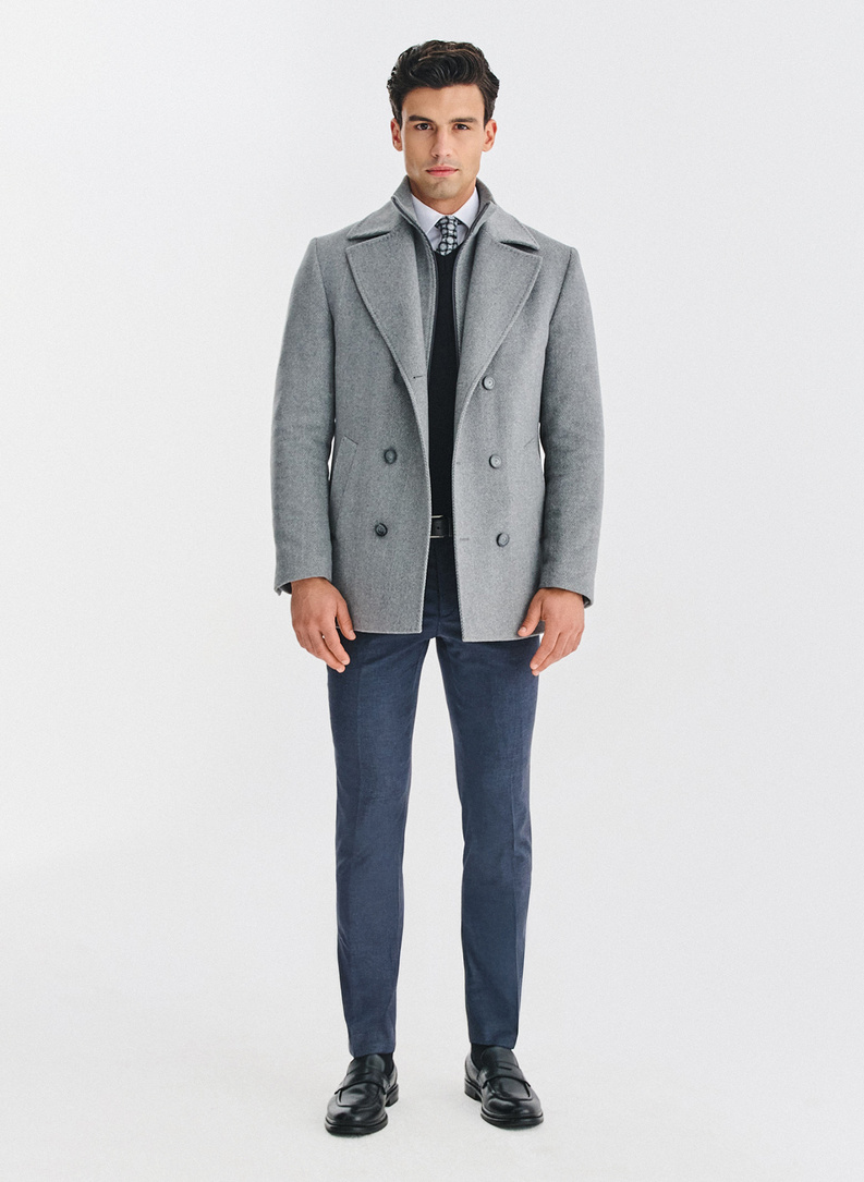 Vilnonis dvieilis vyriškas lietpaltis