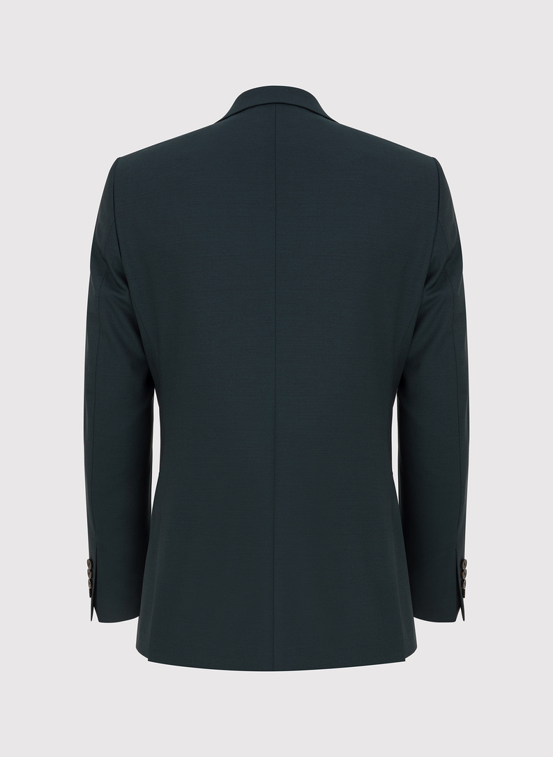 Vilnonis žalias vyriškas kostiumas