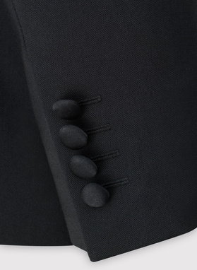 Vilnonis juodas smokingo švarkas