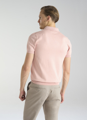 Rožiniai trikotažiniai polo T marškinėliai