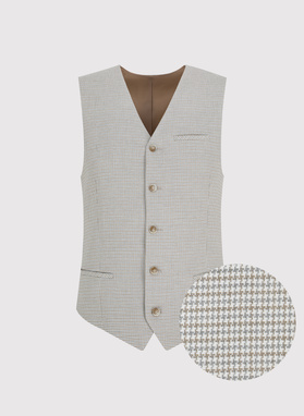 Vienaeilė vyriška liemenė smulkiais langais