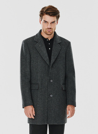 Pilkos spalvos vyriškas lietpaltis su vilna