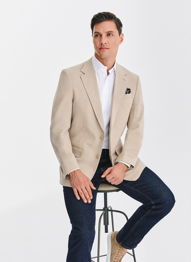 Smėlinis vyriškas švarkas