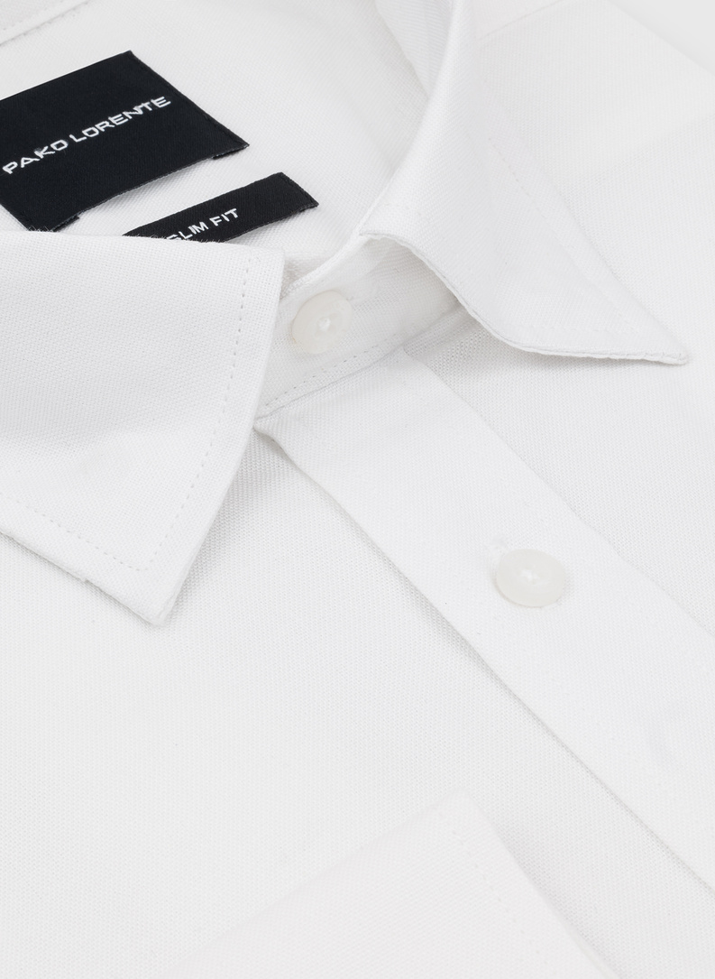 Balti medvilniniai vyriški marškiniai