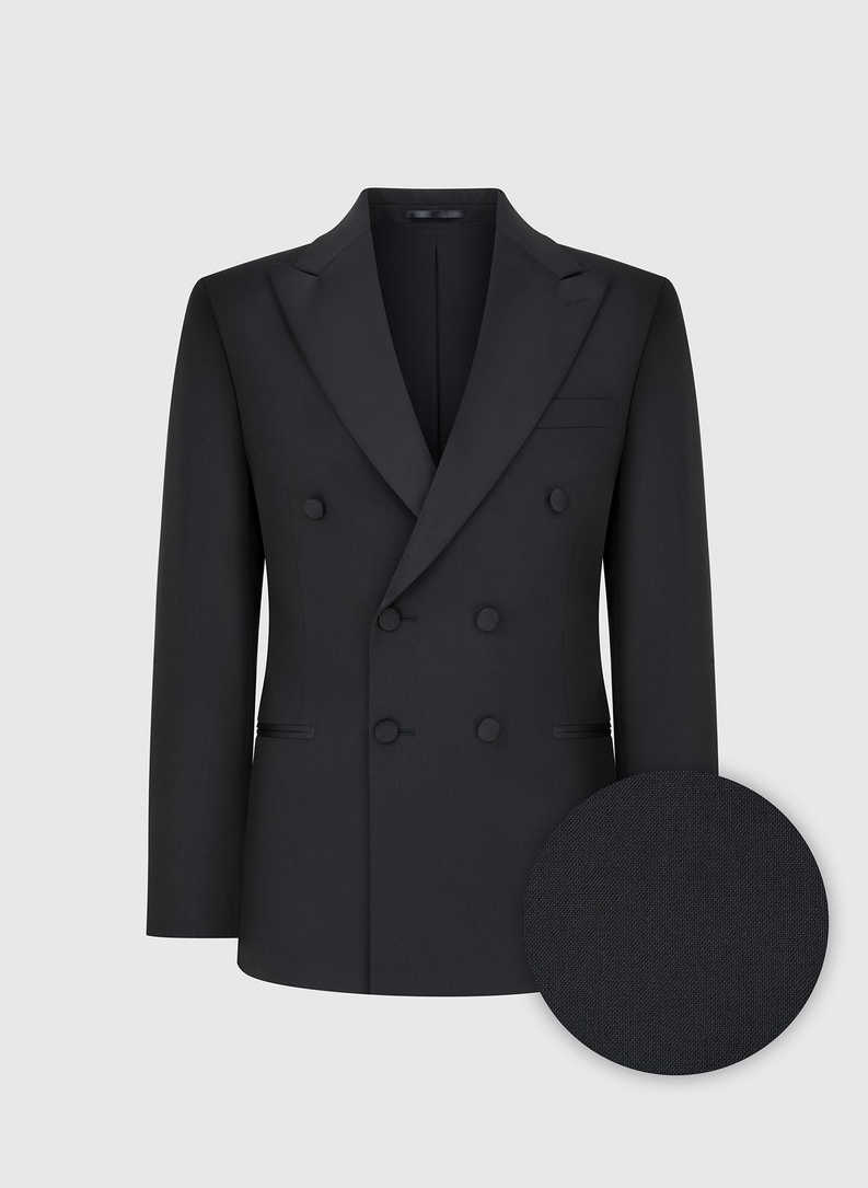 Vilnonis juodas smokingo švarkas