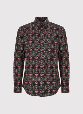 Juodi marškiniai spalvotomis gėlėmis