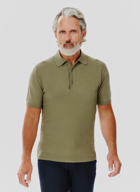 Vaflinio pynimo žali polo T marškinėliai