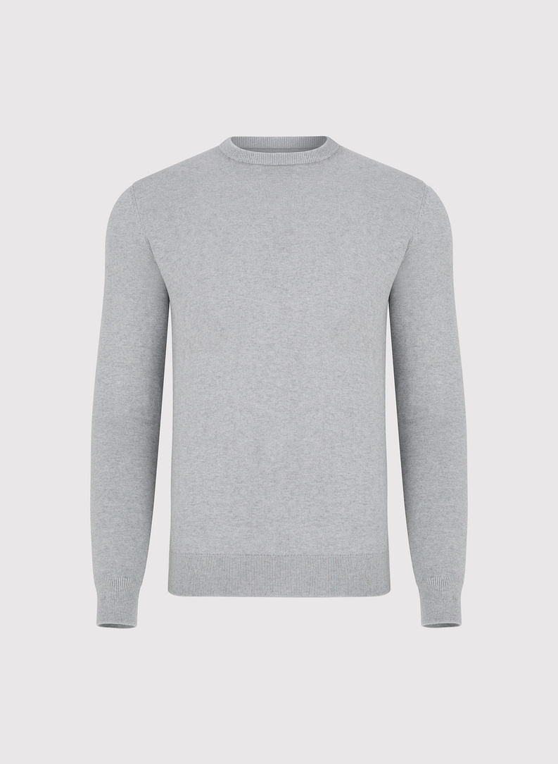 Pilkas medvilninis megztinis su kašmyru