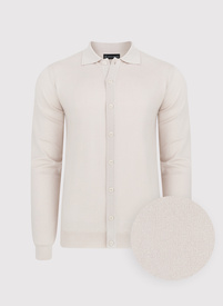 Smėlinis kardiganas su apykakle