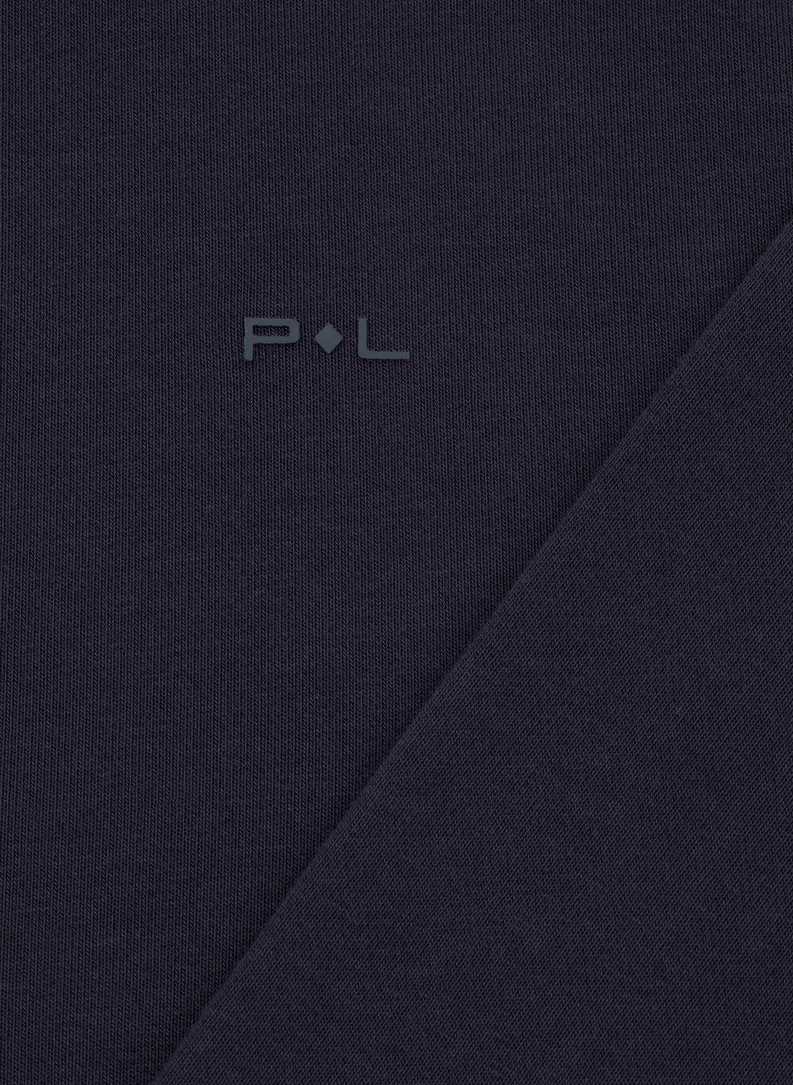 Tamsiai mėlynas treninginis bluzonas su užtrauktuku