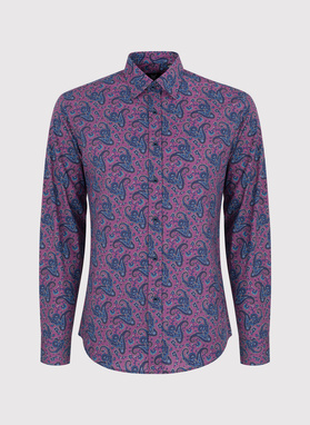Violetiniai marškiniai peislio raštu