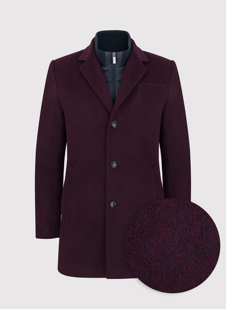 Vyšninis vyriškas lietpaltis su nusegama stačia apykakle