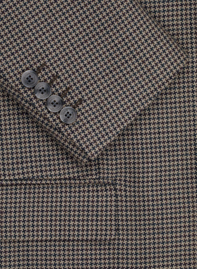 Vilnonis švarkas smulkiais langeliais