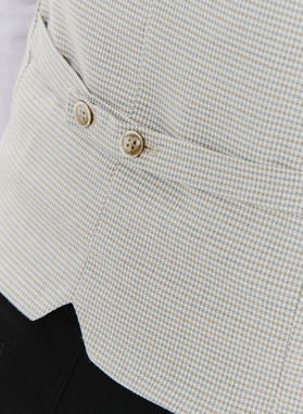 Vienaeilė vyriška liemenė smulkiais langais