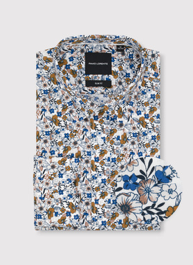 Balti gėlėti marškiniai